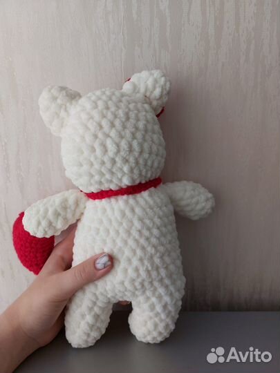 Котик из плюшевой пряжи