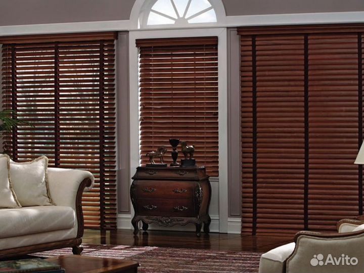 Деревянные жалюзи 50 мм для офиса