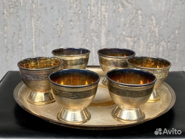 Винный набор из мельхиора Мстерский Ювелир СССР