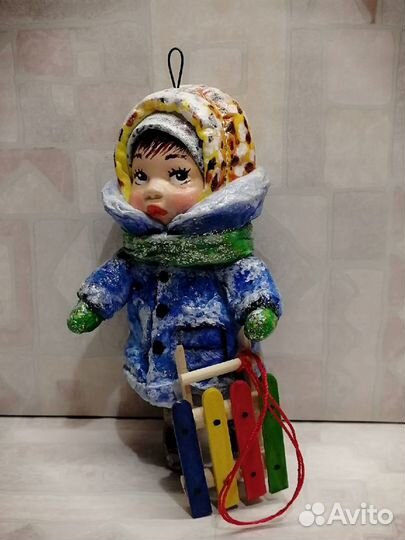 Ватная елочная игрушка