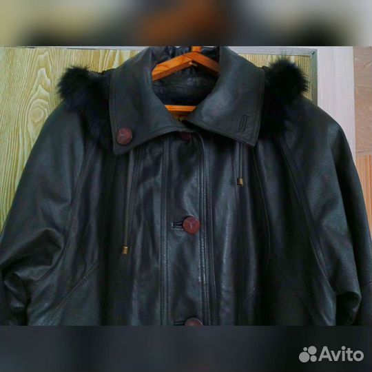 Кожаное пальто(54р)