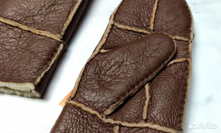 Руковицы Варежки Дубленочные Шубенки Коричневые