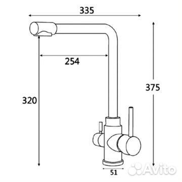 Смеситель для кухонных моек Vieir Kitchen V15026