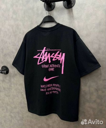 Футболка nike x stussy чёрная