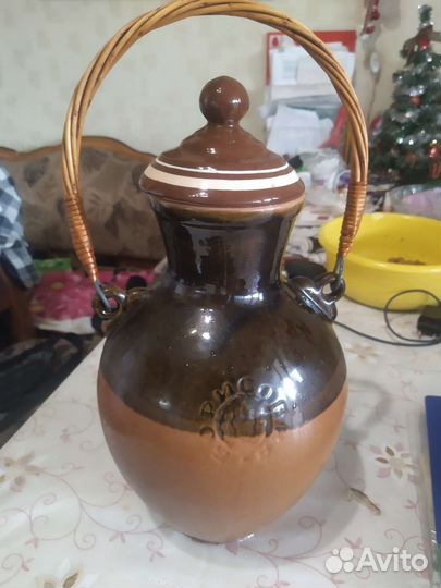 Глиняный кувшин СССР для молока и кваса