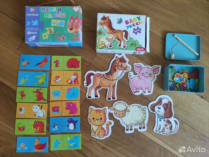 Развивающие игрушки, пазлы, рыбалка