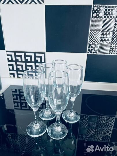 Фужеры бокалы для шампанского 5 штук