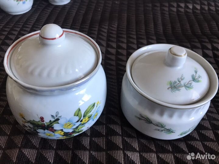 Сахарница металлическая, молочники СССР