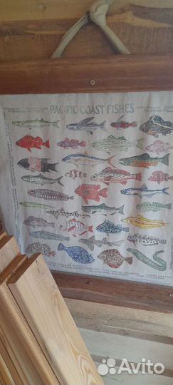 Картина на ткани рыби средиземного моря