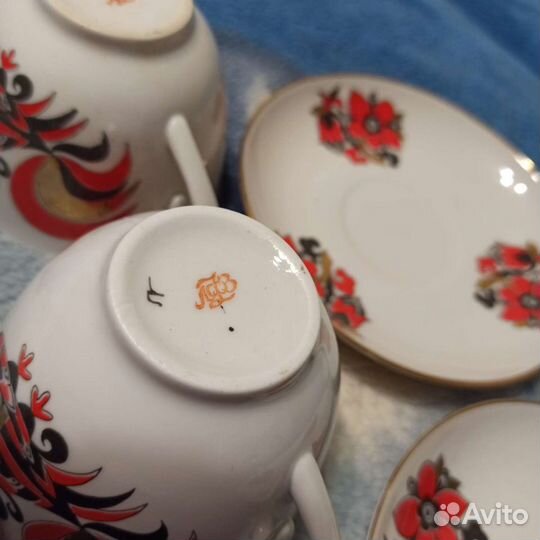 Чайная пара Петухи лфз Воробьевский 2шт