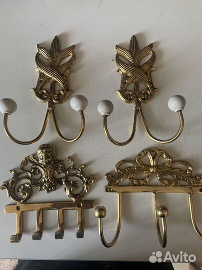 Крючок настенный винтаж латунь