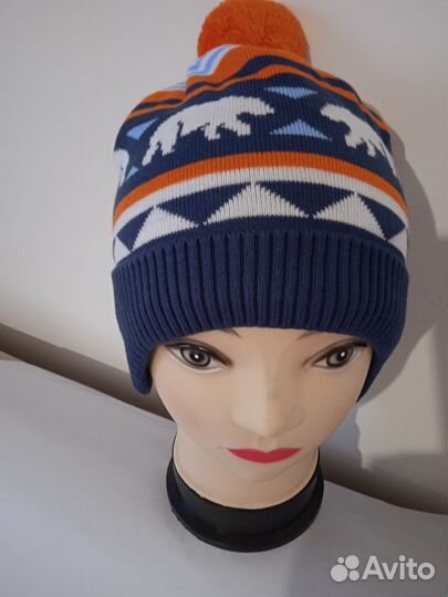 Шапка вязаная детская Медведи