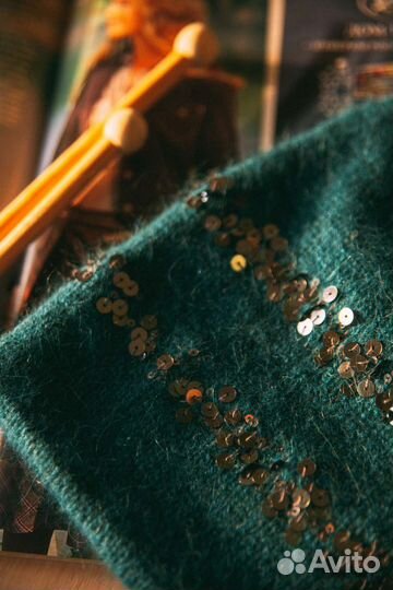 Шапка вязаная Бини ангорка