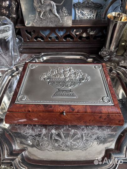 Шкатулка с серебром 925 пробы