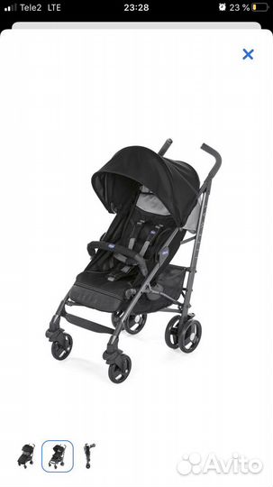 Коляска chicco lite way top jet black