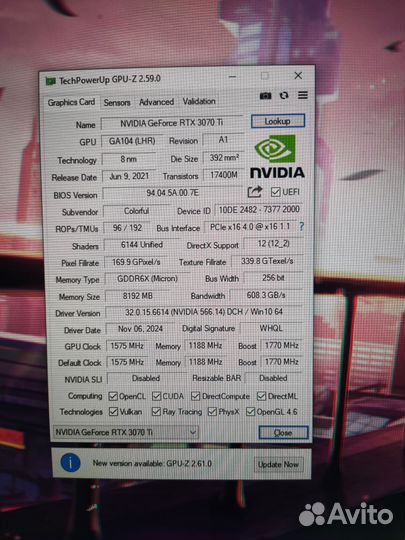 Видеокарта rtx 3070 ti