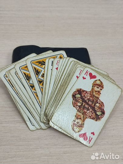 Игральные карты СССР в кожаном футляре