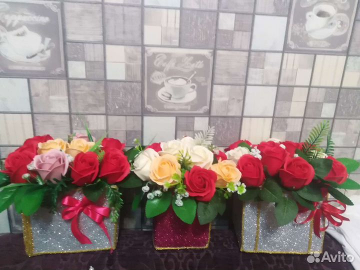 Букеты с розами мыльными