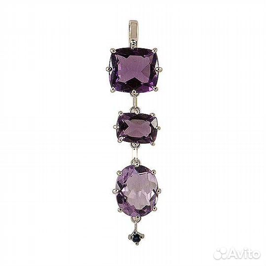 Подвеска sunrise с аметистами и сапфиром