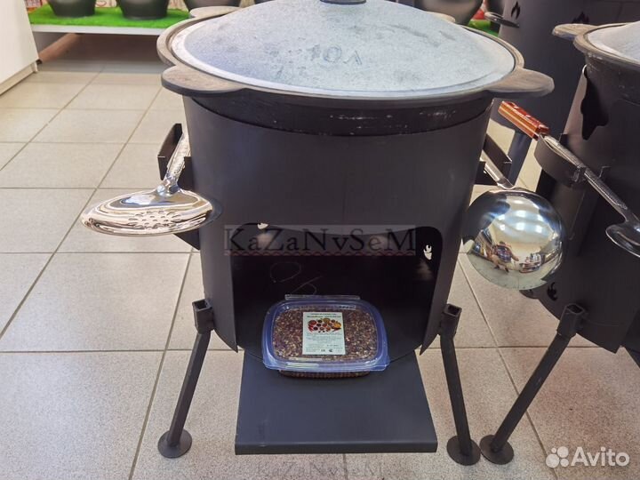 Казан чугунный 10л с печкой