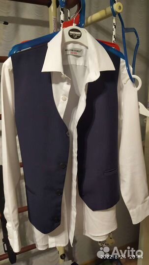 Рубашка школьная 140 и жилет