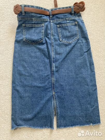 Джинсовая юбка миди 44-46