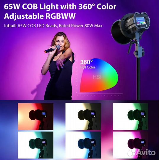 Сolbor CL60R 65 вт RGB свет для видео фото