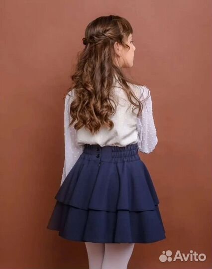 Юбка школьная для девочки с воланами