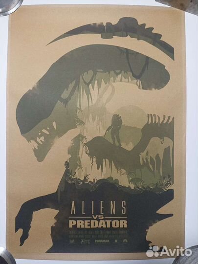 Постер плакат картина Чужой против хищника