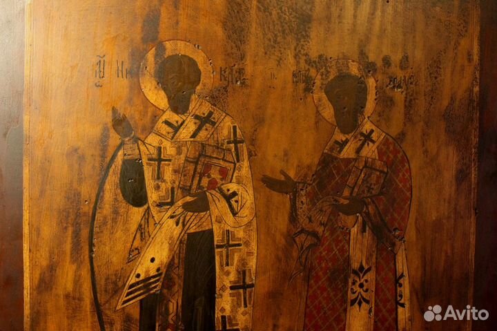 Старинная икона Иоанн Златоуст Чудотворец 55*44см