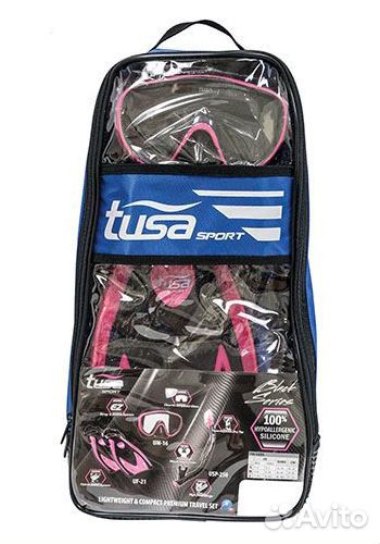 Комплект для снорклинга маска трубка и ласты Seren