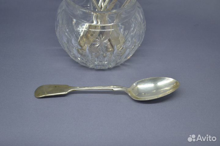 Антикварные чайные ложки с щипчиками. 1880-е гг