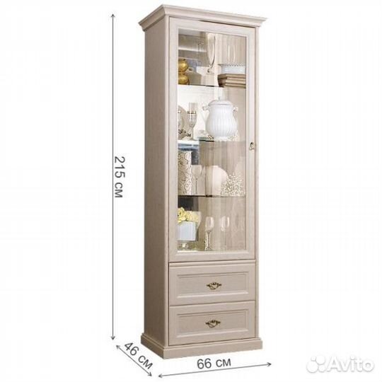 Витрина Венеция внв1-1С дуб седан 1-ств для посуды