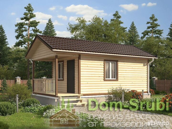 Белоусово. Надёжная Баня из бруса Б-32 (4х7.5)