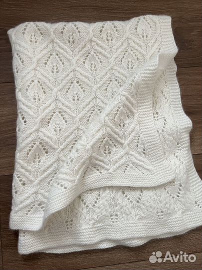 Плед детский вязаный ручная работа кашемир