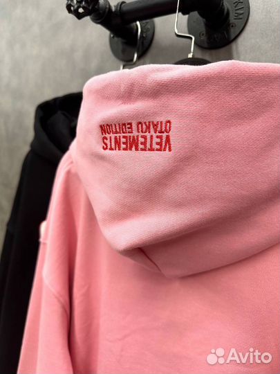 Худи оверсайз Vetements Anime Freak розовое черное