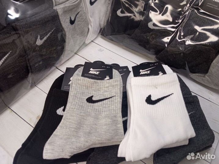 Носки nike белые высокие