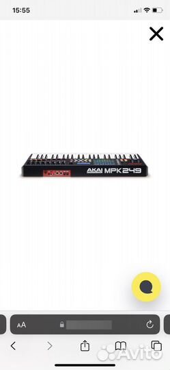 Синтезатор midi контроллер akai MPK249