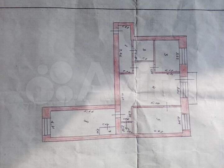 3-к. квартира, 59 м², 3/4 эт.