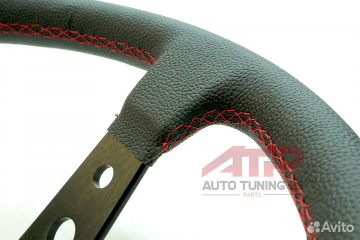 Руль momo Style - с выносом - 350мм (PVC кожа/крас