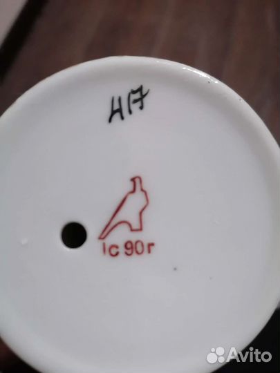 Кружка поилка, ручная роспись, Дулёвский фарфор