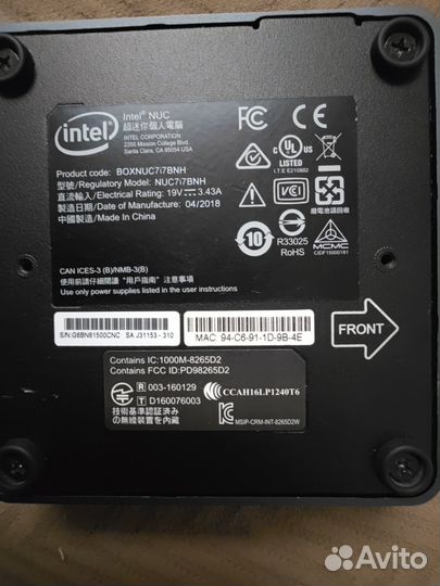 Мини пк Intel NUC 7I7BNH