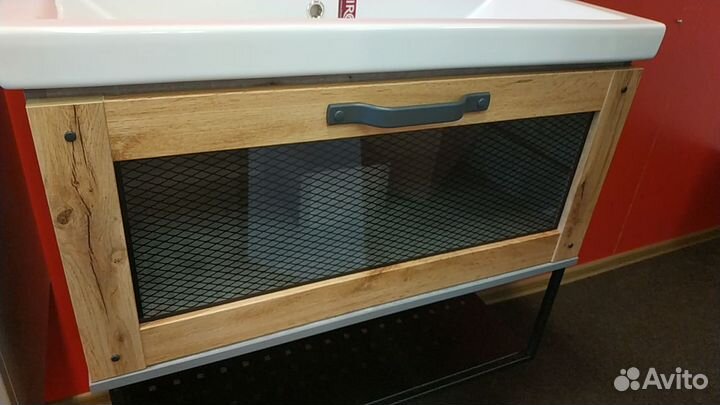 Тумба с раковиной для ванной Лофт 80 подвесная