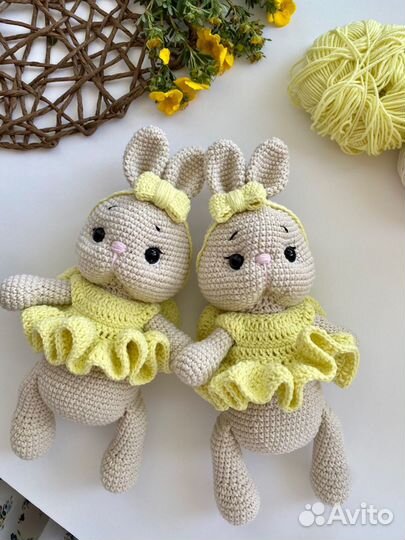 Вязаные игрушки ручной работы, погремушки