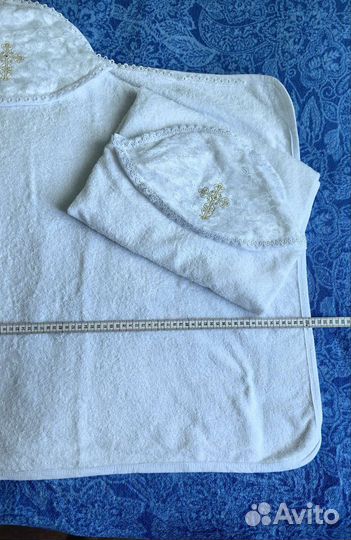 Полотенце детское для крещения новое с кружевом