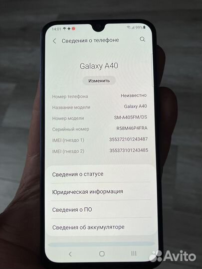Samsung Galaxy A40, 4/64 ГБ