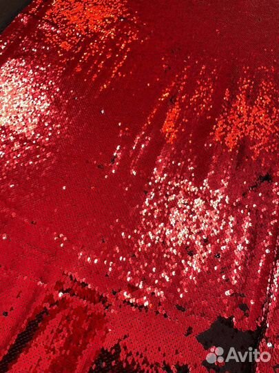 Ткань с пайетками на сетке двухсторонние