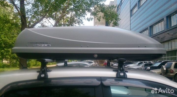 Автобокс на крышу Коффер Бонус серый 425 л