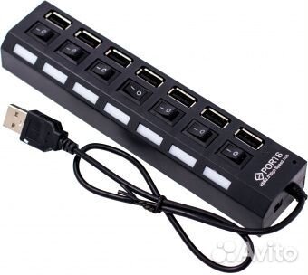 Концентратор USB HUB 7 гнезд, 57918