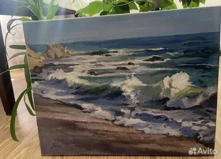 Картина маслом на холсте море